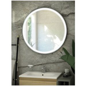 RAK CERAMICS Rak Art Brushed Nickel 800mm x 800mm Round Illuminated led Mirror - RAKARTRNBN5002 - Brushed Nickel