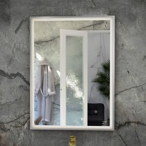 RAK CERAMICS Rak Art Square led Bathroom Mirror with Demister Pad 700mm h x 500mm w - Chrome