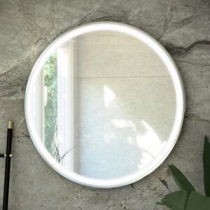 RAK CERAMICS RAK Art Round LED Illuminated Bathroom Mirror with Demister Pad 600mm Diameter - Chrome