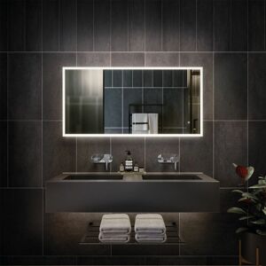 RAK CERAMICS Rak Cupid led Bathroom Mirror Demister Anti-fog Shaver Socket IP44 600 x 1000mm - Silver