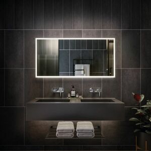 RAK CERAMICS Rak Cupid led Bathroom Mirror Demister Anti-fog Shaver Socket IP44 600 x 1200mm - Silver