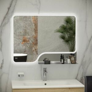 RAK CERAMICS Rak Ornate led Illuminated Bathroom Mirror with Demister Pad 600mm h x 1000mm w - Chrome