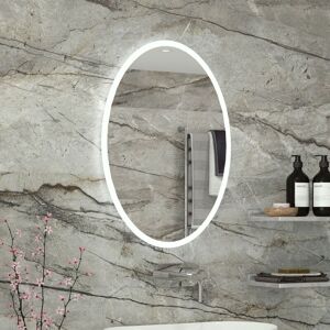 RAK CERAMICS Rak Ovale Portrait led Illuminated Bathroom Mirror 800mm h x 600mm w