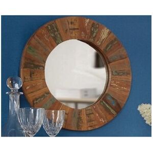 Vertyfurniture - Reclaimed Boat Round Mirror Large - Multicolour