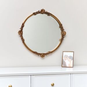 Melody Maison - Round Gold Ornate Wall Mirror 56cm x 56cm - Gold