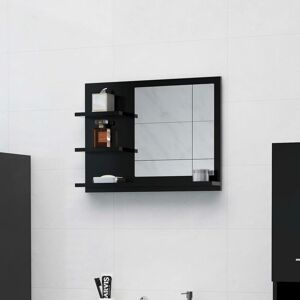 Bathroom Mirror Black 60x10.5x45 cm Engineered Wood - Royalton