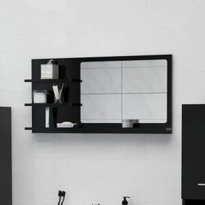 Bathroom Mirror Black 90x10.5x45 cm Engineered Wood - Royalton