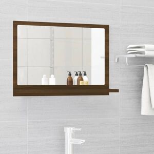 Royalton - Bathroom Mirror Brown Oak 60x10.5x37 cm Engineered Wood