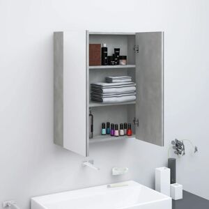 Bathroom Mirror Cabinet 60x15x75 cm mdf Concrete Grey - Royalton