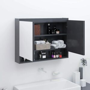 Royalton - Bathroom Mirror Cabinet 80x15x60 cm mdf Grey