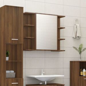 Bathroom Mirror Cabinet Brown Oak 80x20.5x64 cm Engineered Wood - Royalton