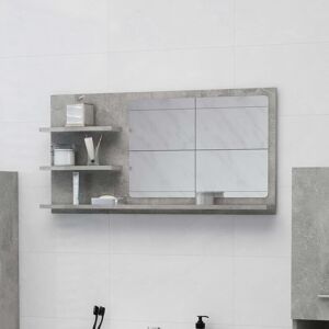 Bathroom Mirror Concrete Grey 90x10.5x45 cm Engineered Wood - Royalton