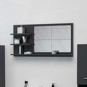 Bathroom Mirror Grey 90x10.5x45 cm Engineered Wood - Royalton