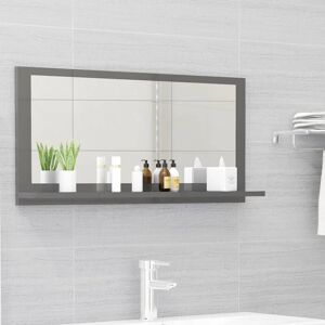 Bathroom Mirror High Gloss Grey 80x10.5x37 cm Engineered Wood - Royalton