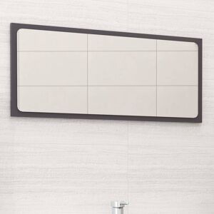 Bathroom Mirror High Gloss Grey 80x1.5x37 cm Engineered Wood - Royalton
