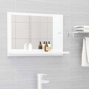 Bathroom Mirror High Gloss White 60x10.5x37 cm Engineered Wood - Royalton