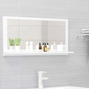 Bathroom Mirror High Gloss White 80x10.5x37 cm Engineered Wood - Royalton