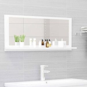 Bathroom Mirror High Gloss White 90x10.5x37 cm Engineered Wood - Royalton