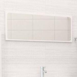 Bathroom Mirror High Gloss White 90x1.5x37 cm Engineered Wood - Royalton