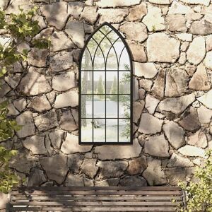 Royalton - Garden Mirror Black 100x45 cm Iron for Outdoor Use