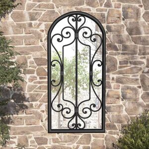 Royalton Garden Mirror Black 100x45 cm Iron for Outdoor Use