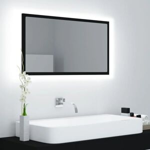 Led Bathroom Mirror Black 80x8.5x37 cm Engineered Wood - Royalton