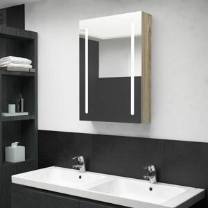 Led Bathroom Mirror Cabinet Oak 50x13x70 cm - Royalton