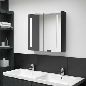 Led Bathroom Mirror Cabinet Shining Black 62x14x60 cm - Royalton