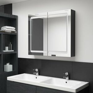 Led Bathroom Mirror Cabinet Shining Black 80x12x68 cm - Royalton