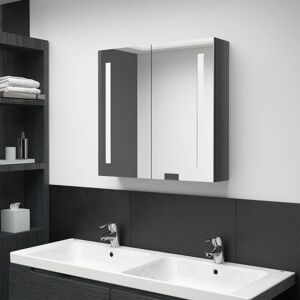 Led Bathroom Mirror Cabinet Shining Grey 62x14x60 cm - Royalton