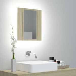 Led Bathroom Mirror Cabinet Sonoma Oak 40x12x45 cm - Royalton