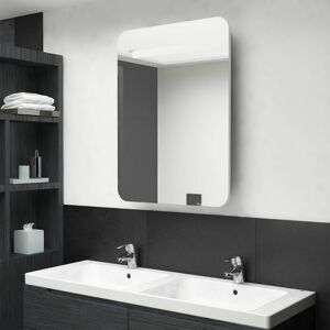 Led Bathroom Mirror Cabinet White and Oak 60x11x80 cm - Royalton