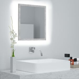 Led Bathroom Mirror Concrete Grey 40x8.5x37 cm Engineered Wood - Royalton