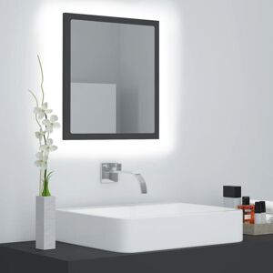 Led Bathroom Mirror Grey 40x8.5x37 cm Engineered Wood - Royalton