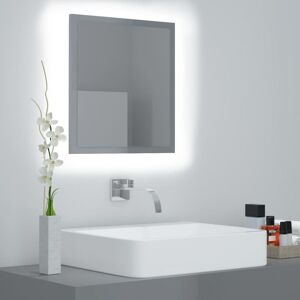 Led Bathroom Mirror High Gloss Grey 40x8.5x37 cm Engineered Wood - Royalton