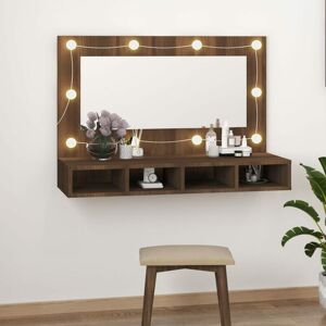 Mirror Cabinet with led Brown Oak 90x31.5x62 cm - Royalton