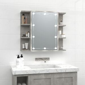 Mirror Cabinet with led Concrete Grey 70x16.5x60 cm - Royalton