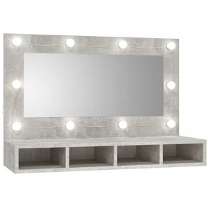 Mirror Cabinet with led Concrete Grey 90x31.5x62 cm - Royalton