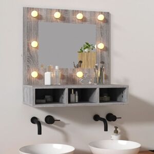 Mirror Cabinet with led Grey Sonoma 60x31.5x62 cm - Royalton