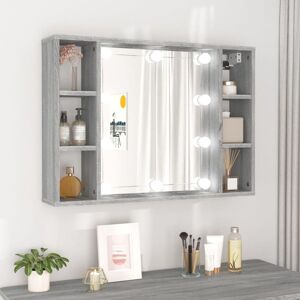Mirror Cabinet with led Grey Sonoma 76x15x55 cm - Royalton