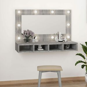 Royalton Mirror Cabinet with LED Grey Sonoma 90x31.5x62 cm