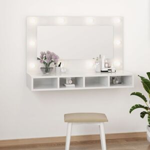 Mirror Cabinet with led High Gloss White 90x31.5x62 cm - Royalton