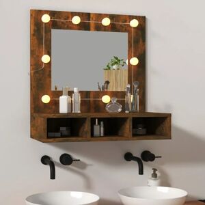Mirror Cabinet with led Smoked Oak 60x31.5x62 cm - Royalton