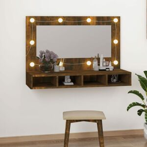 Mirror Cabinet with led Smoked Oak 90x31.5x62 cm - Royalton