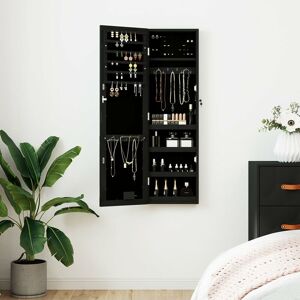 Royalton - Mirror Jewellery Cabinet with led Lights Wall Mounted Black