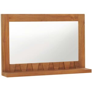 Royalton - Wall Mirror with Shelf 60x12x40 cm Solid Teak Wood