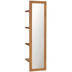 Royalton - Wall Mirror with Shelves 30x30x120 cm Solid Teak Wood