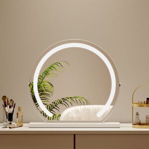 Hollywood Mirror with Lights 500mm 360°Rotation Round White Vanity Mirror with Dimmable led 3 Lighting Modes - S'afielina