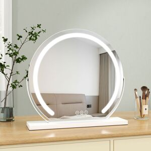 S'afielina - Latest Model Hollywood Makeup Mirror 500mm Round White 360°Rotation Cosmetic Hollywood Vanity Mirror with led Lights