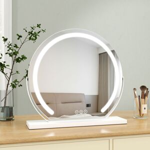 S'afielina - led Hollywood Makeup Mirror for Dressing Table 360°Rotation Round White 500mm Large Vanity Lighted Mirror